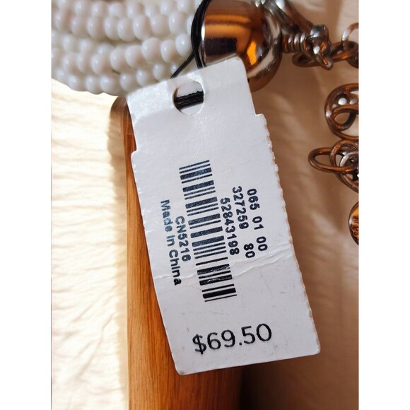 NWT Talbots Ombré Beaded Statement Necklace – White Silver Bronze – MSRP $69.50 - Picture 6 of 6